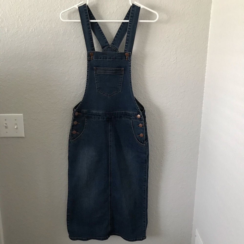 Lace & Lilac Denim Overall Dress Jumper Modest